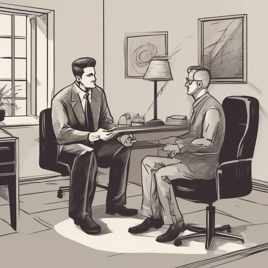 Người đàn ông đang tâm sự với bác sĩ tâm lý