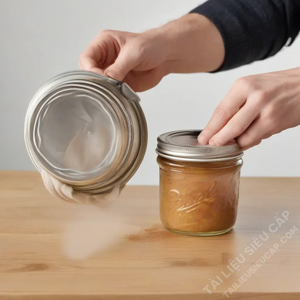 Dùng khăn ấm để mở nắp chai