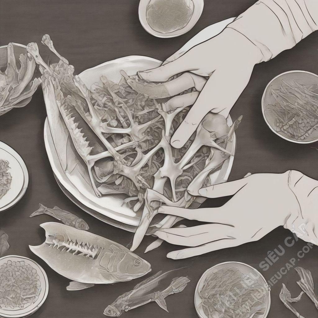 Gỡ bỏ xương cá cẩn thận trước khi ăn