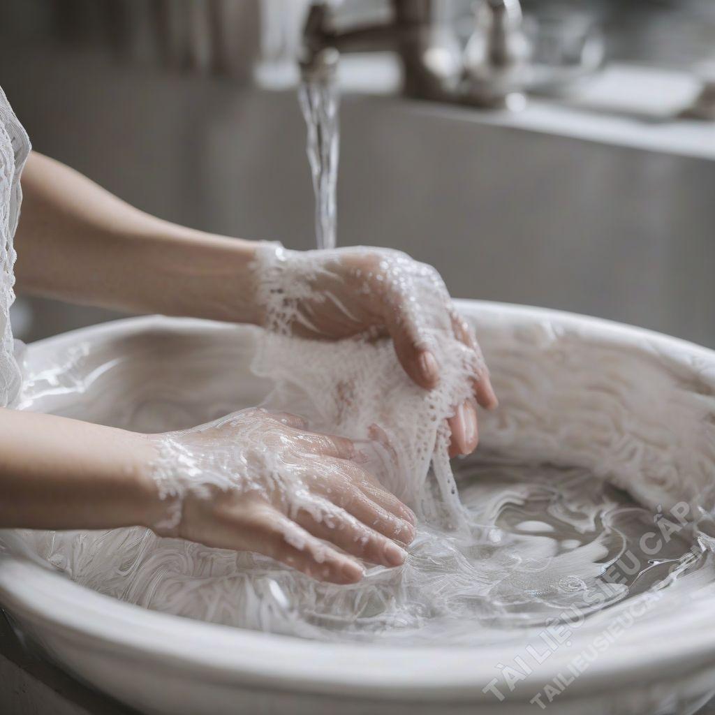 Giặt tay vải ren bằng nước lạnh
