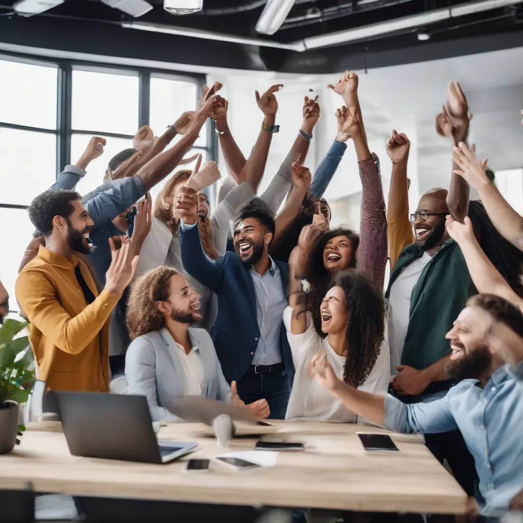 Successful Startup Team Celebrating