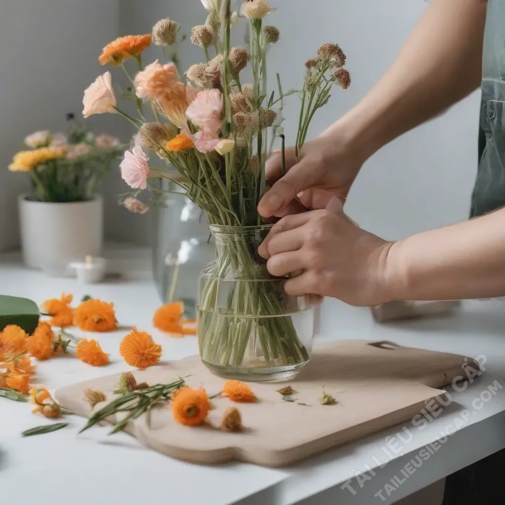 Xử lý hoa trước khi cắm