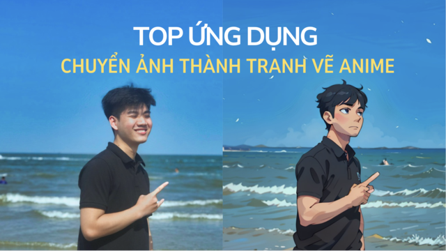 Ảnh chân dung trước và sau khi dùng AI chuyển thành manga