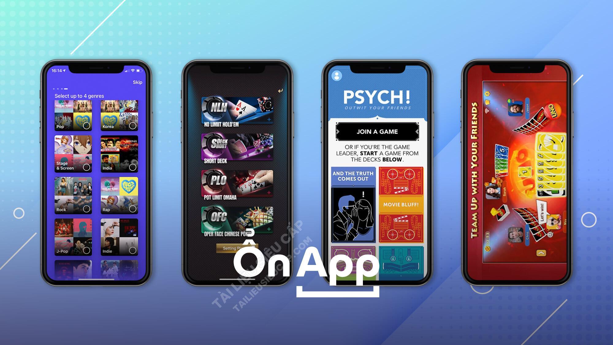 Nhóm người chơi game mobile đang tương tác vui vẻ