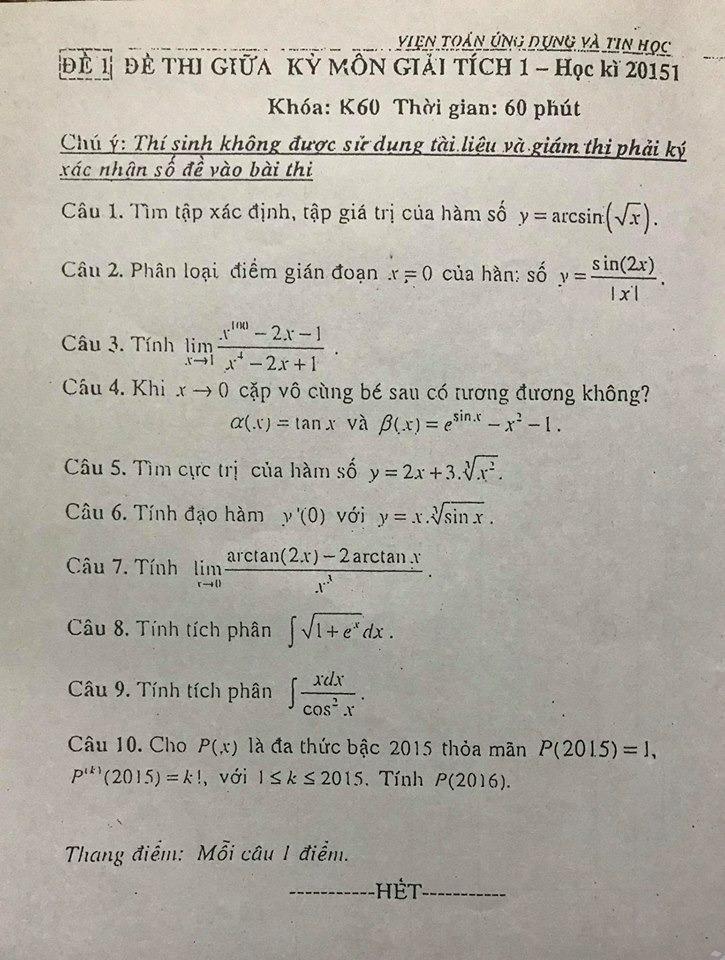Phương pháp học Giải tích 1 hiệu quả