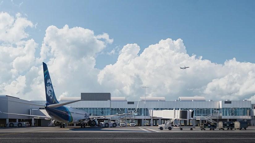 Hình ảnh công trường xây dựng một nhà ga sân bay hiện đại